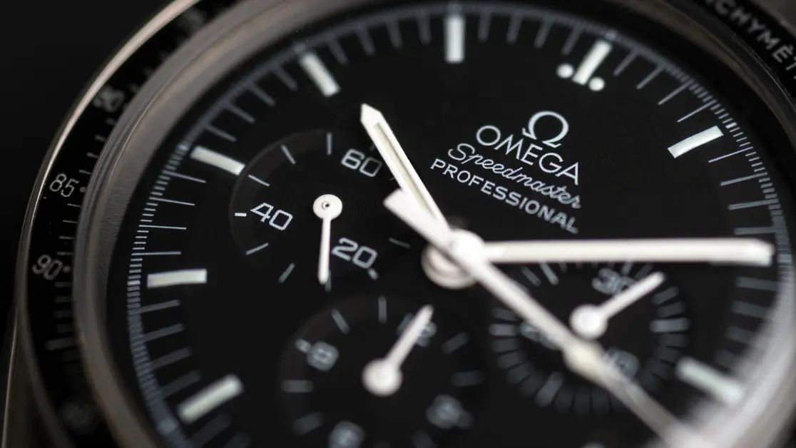 Bologna,,Italy,-,October,12,,2017:,Omega,Speedmaster,Professional,Watch. Omega Speedmaster close up